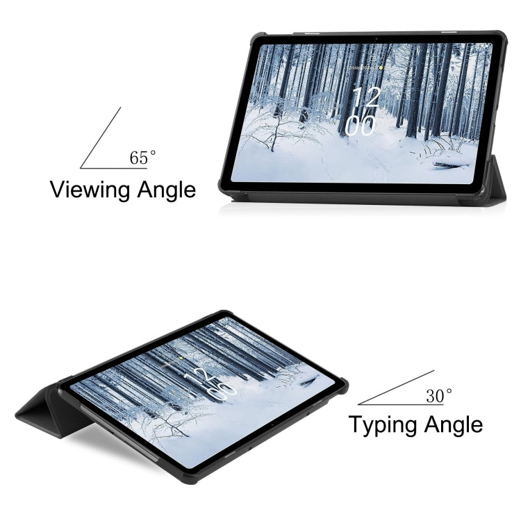 Custodia per tablet Smart in pelle con supporto a 3 pieghe Custer Pure Color, For Nokia T21
