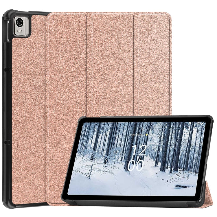 Custodia per tablet Smart in pelle con supporto a 3 pieghe Custer Pure Color, For Nokia T21