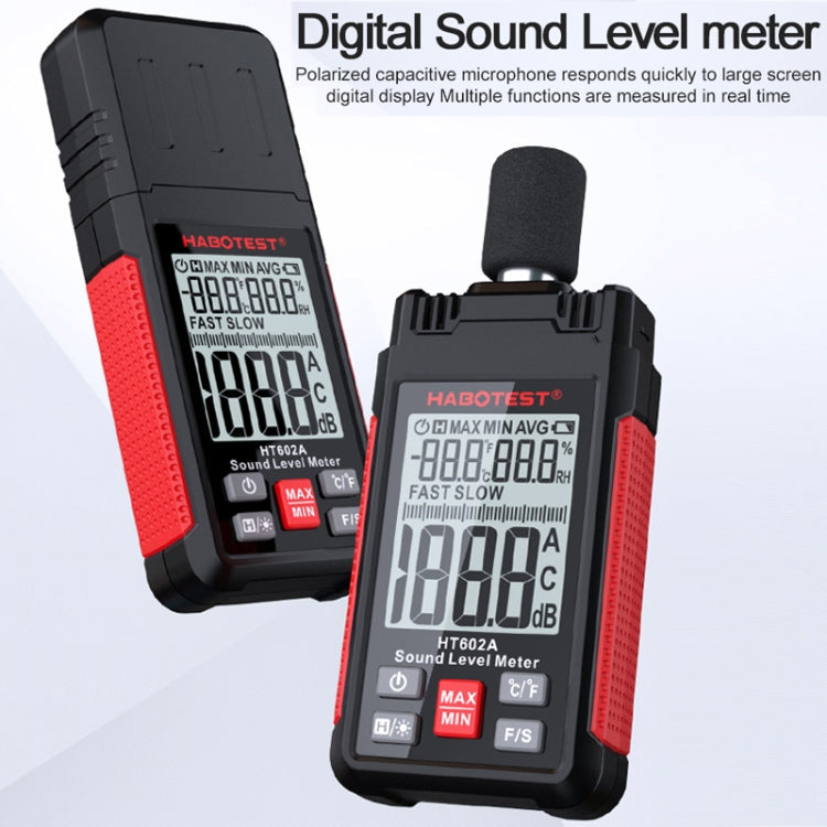 HABOTEST HT602A Tester digitale multifunzione per decibel di rumore, HT602