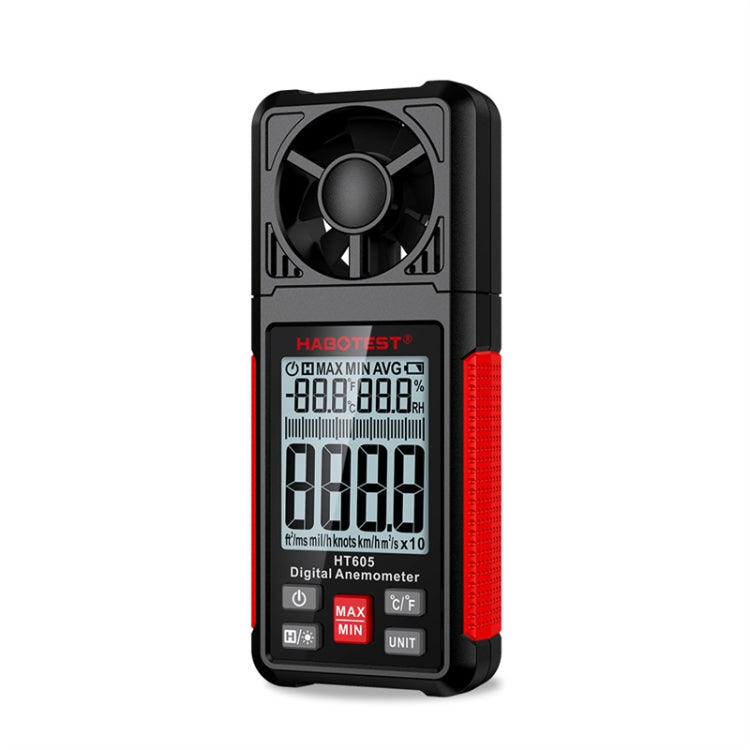 HABOTEST HT605 Tester portatile intelligente per la velocità del vento con display digitale, HT605