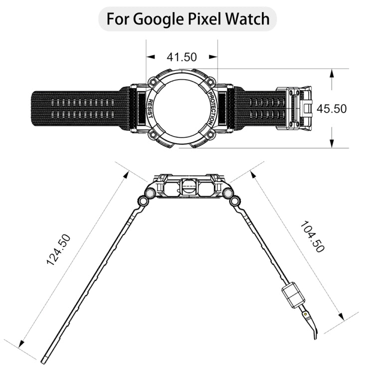 Cinturino integrato in tinta unita a tre prove, For Google Pixel Watch