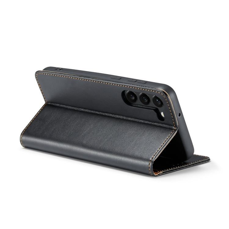 Fierre Shann PU Custodia per telefono in vera pelle con texture in pelle, For Samsung Galaxy S23 5G