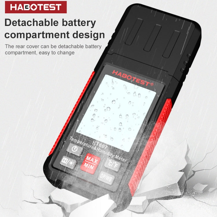 HABOTEST HT607 Tester portatile di umidità e temperatura, HT607
