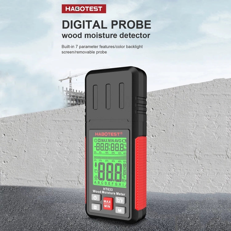 HABOTEST HT633 Rilevatore umidità legno digitale portatile