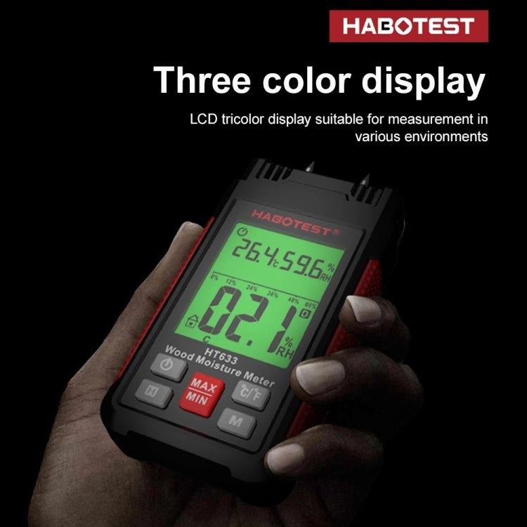 HABOTEST HT633 Rilevatore umidità legno digitale portatile