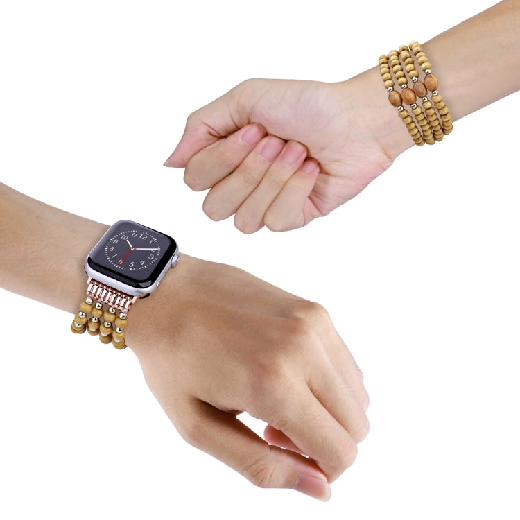 Cinturino per orologio con perline di legno, For Apple Watch Ultra 49mm / Series 8&7 45mm, For Apple Watch Series 8&7 41mm
