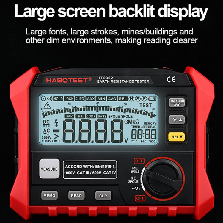 HABOTEST HT2302 Multifunctional Digital Display Earth Ground Resistance Tester,HT2302