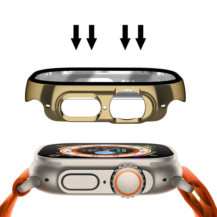 Cassa dell'orologio integrale in vetro temperato per PC lucido, For Apple Watch Ultra 3 / 2 / 1 49mm