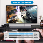 Switcher HDMI NK-H31 8K 3 in 1 uscita per Xbox PS4 PS5 Roku UHD TV Monitor Proiettore, NK-H31