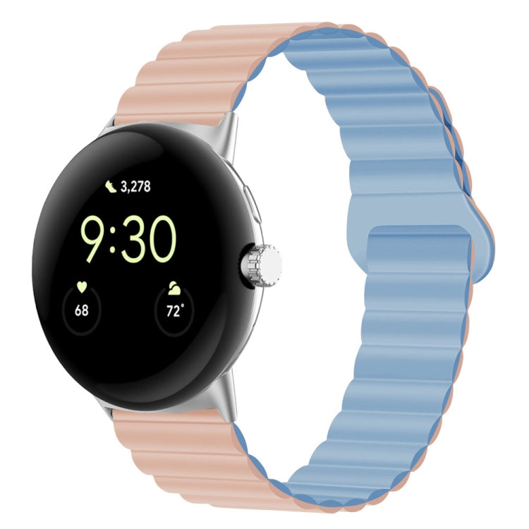 Cinturino magnetico in silicone con fibbia inversa, For Google Pixel Watch 4 / 3 / 2 / 1 41mm