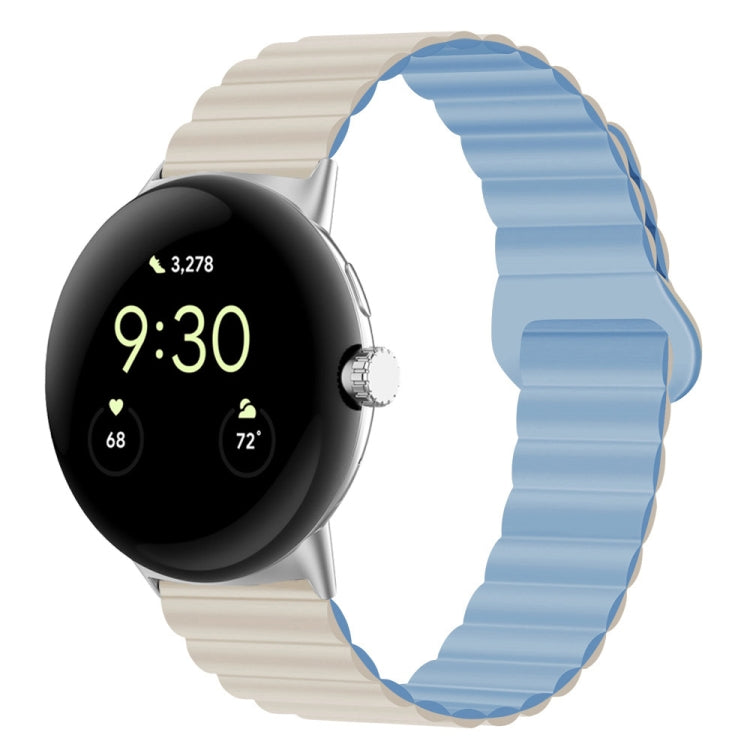 Cinturino magnetico in silicone con fibbia inversa, For Google Pixel Watch 4 / 3 / 2 / 1 41mm