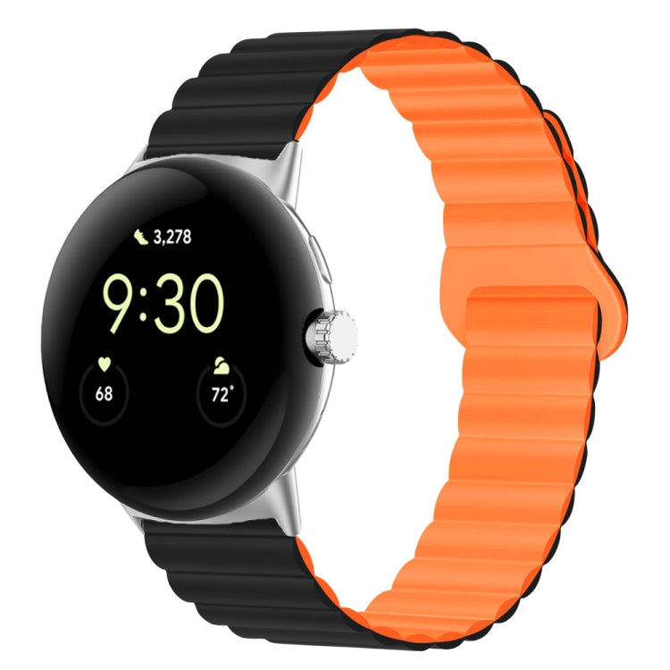 Cinturino magnetico in silicone con fibbia inversa, For Google Pixel Watch 4 / 3 / 2 / 1 41mm