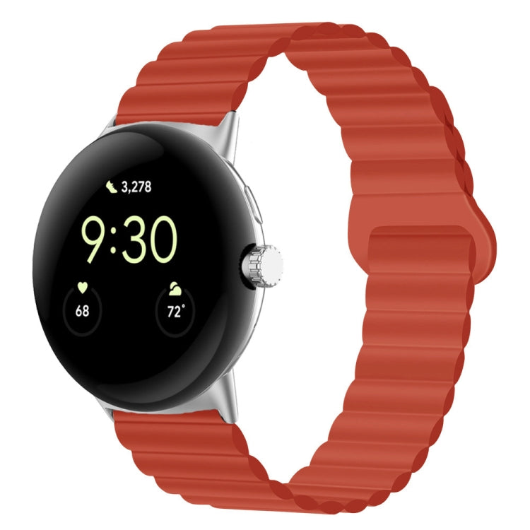 Cinturino magnetico in silicone con fibbia inversa, For Google Pixel Watch 4 / 3 / 2 / 1 41mm