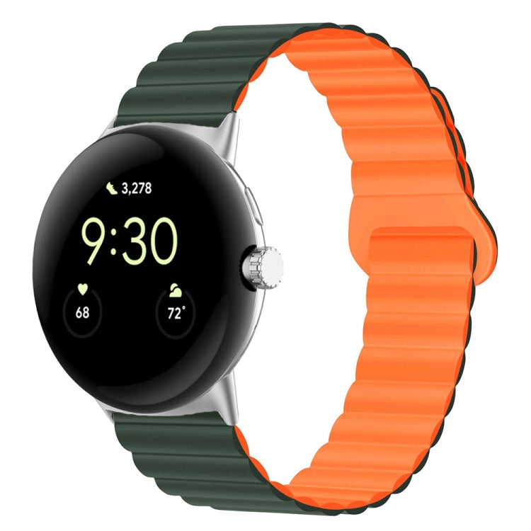 Cinturino magnetico in silicone con fibbia inversa, For Google Pixel Watch 4 / 3 / 2 / 1 41mm