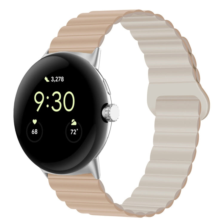 Cinturino magnetico in silicone con fibbia inversa, For Google Pixel Watch 4 / 3 / 2 / 1 41mm