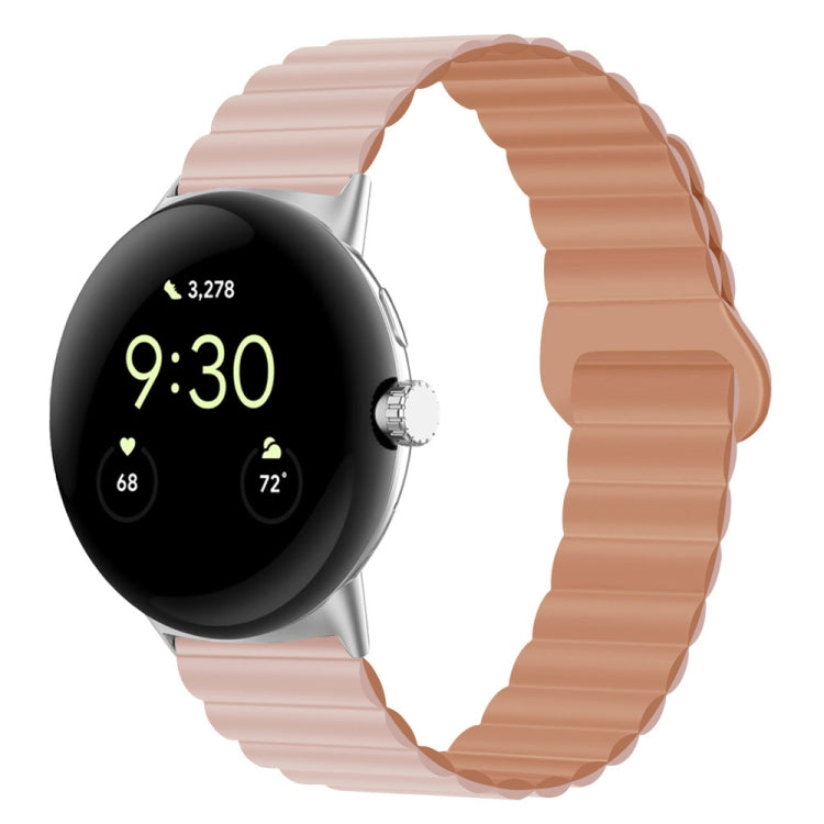 Cinturino magnetico in silicone con fibbia inversa, For Google Pixel Watch 4 / 3 / 2 / 1 41mm