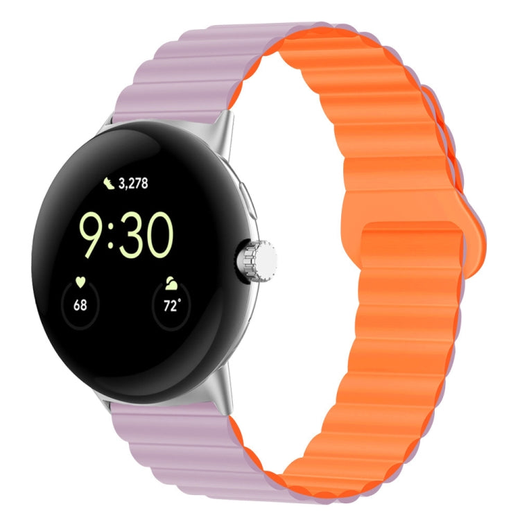 Cinturino magnetico in silicone con fibbia inversa, For Google Pixel Watch 4 / 3 / 2 / 1 41mm