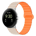 Cinturino magnetico in silicone con fibbia inversa, For Google Pixel Watch 4 / 3 / 2 / 1 41mm