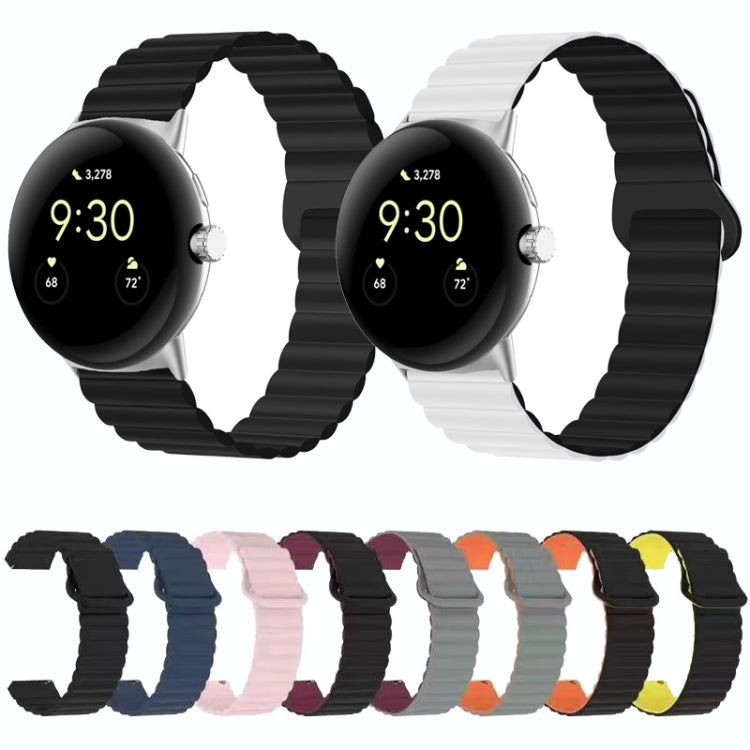 Cinturino magnetico in silicone con fibbia inversa, For Google Pixel Watch 4 / 3 / 2 / 1 41mm