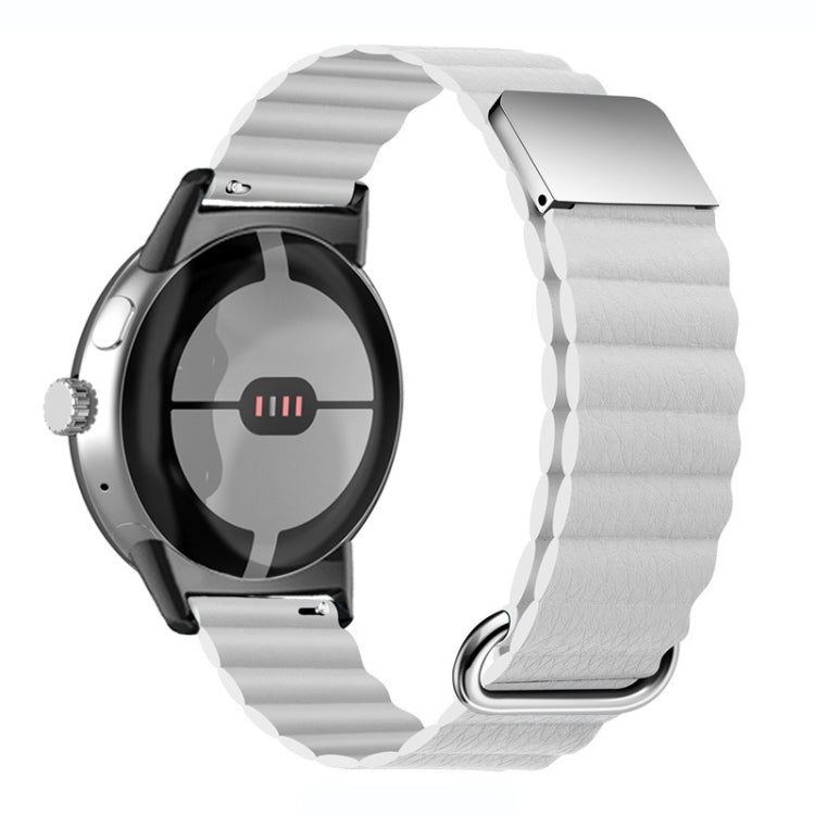 Cinturino magnetico in vera pelle con fibbia inversa, For Google Pixel Watch 4 / 3 / 2 / 1 41mm