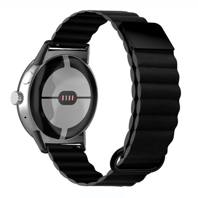 Cinturino magnetico in vera pelle con fibbia inversa, For Google Pixel Watch 4 / 3 / 2 / 1 41mm