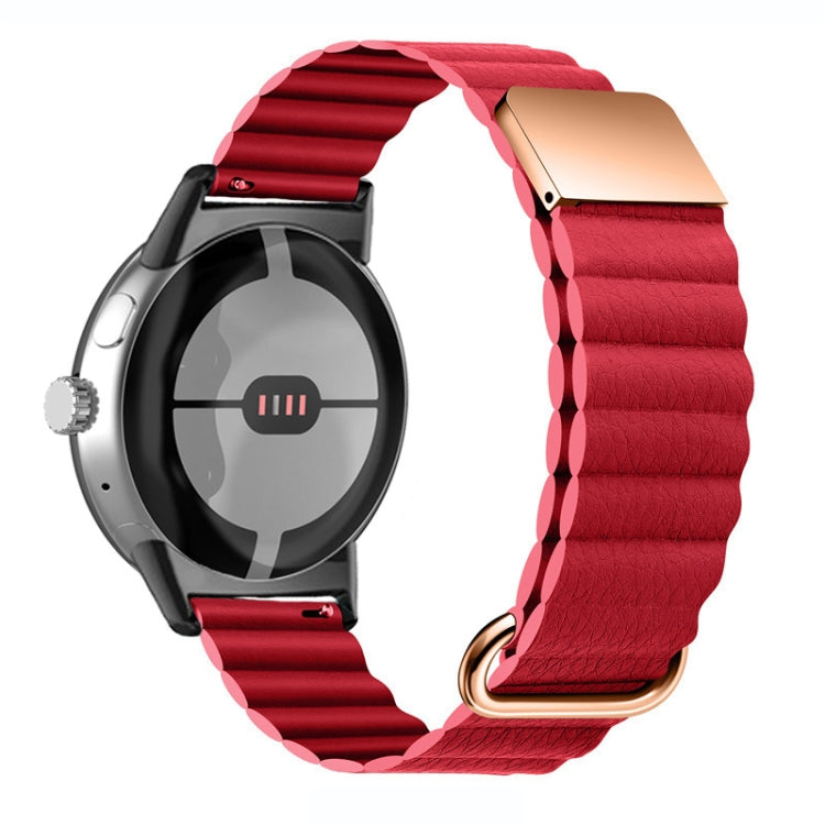 Cinturino magnetico in vera pelle con fibbia inversa, For Google Pixel Watch 4 / 3 / 2 / 1 41mm