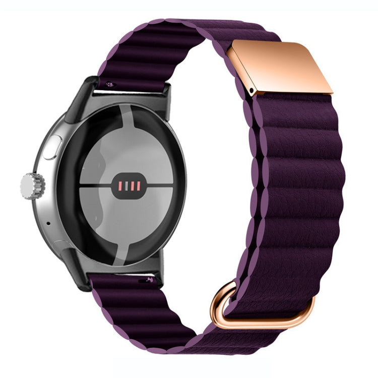 Cinturino magnetico in vera pelle con fibbia inversa, For Google Pixel Watch 4 / 3 / 2 / 1 41mm