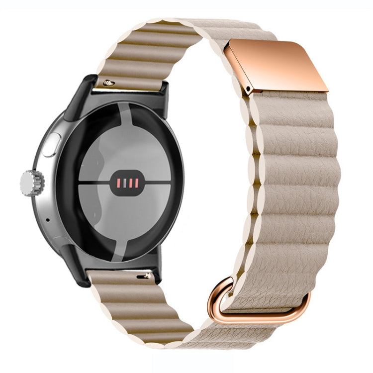 Cinturino magnetico in vera pelle con fibbia inversa, For Google Pixel Watch 4 / 3 / 2 / 1 41mm