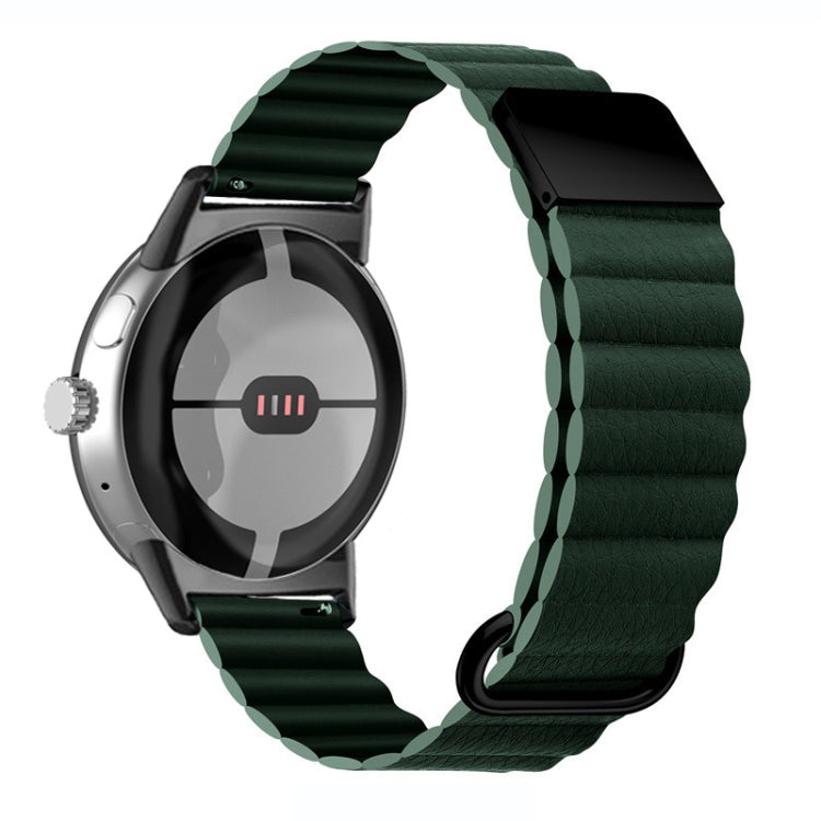 Cinturino magnetico in vera pelle con fibbia inversa, For Google Pixel Watch 4 / 3 / 2 / 1 41mm