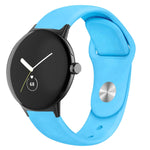 Cinturino in silicone con fibbia inversa tinta unita, For Google Pixel Watch 4 / 3 / 2 / 1 41mm