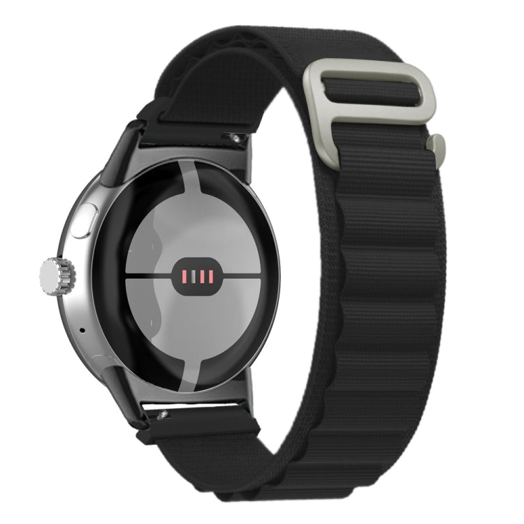 Cinturino in nylon con connettore nero, For Google Pixel Watch 4 / 3 / 2 / 1 41mm