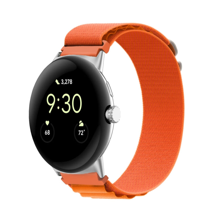 Cinturino in nylon con connettore in argento, For Google Pixel Watch 4 / 3 / 2 / 1 41mm