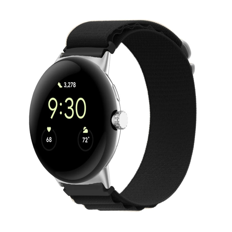 Cinturino in nylon con connettore in argento, For Google Pixel Watch 4 / 3 / 2 / 1 41mm