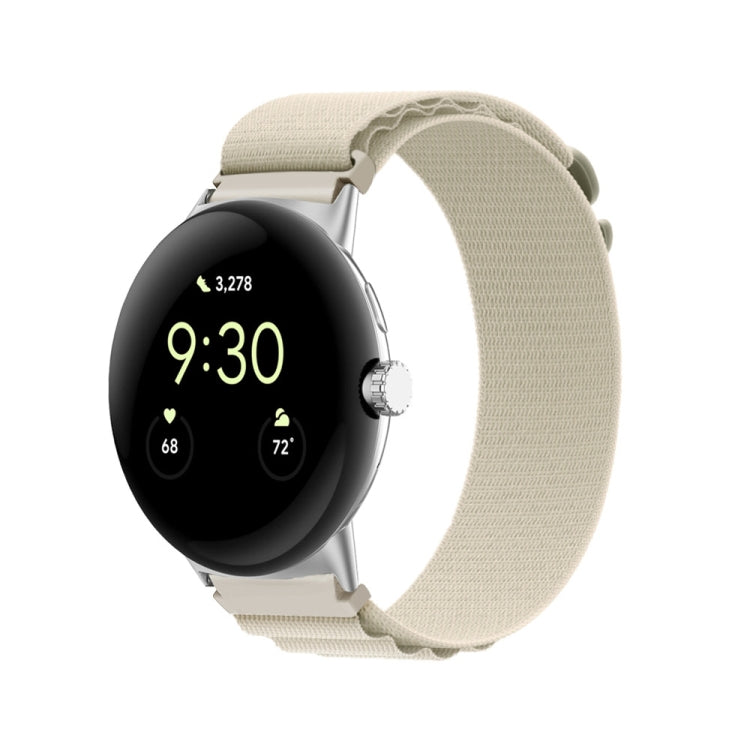 Cinturino in nylon con connettore in argento, For Google Pixel Watch 4 / 3 / 2 / 1 41mm