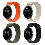 Cinturino in nylon con connettore in argento, For Google Pixel Watch 4 / 3 / 2 / 1 41mm