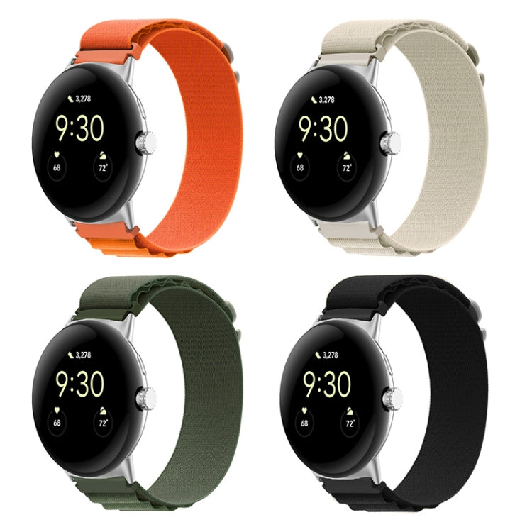 Cinturino in nylon con connettore in argento, For Google Pixel Watch 4 / 3 / 2 / 1 41mm