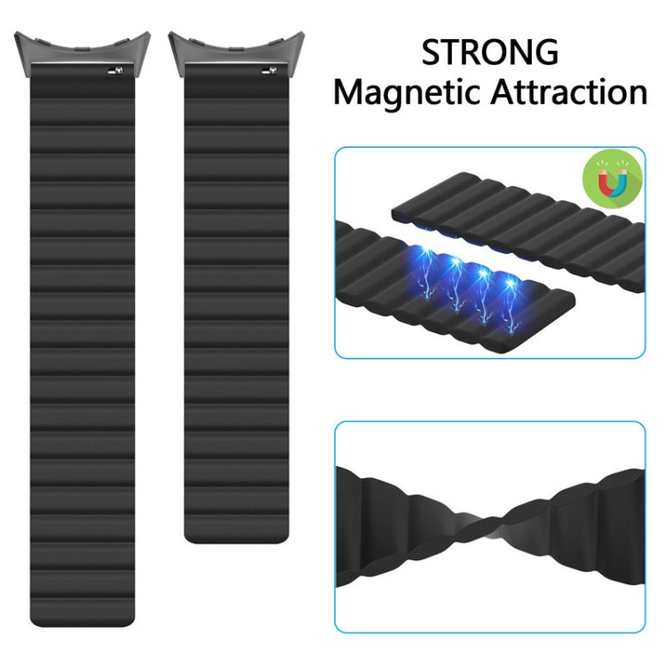 Cinturino magnetico in silicone a due sezioni, For Google Pixel Watch 4 / 3 / 2 / 1 41mm