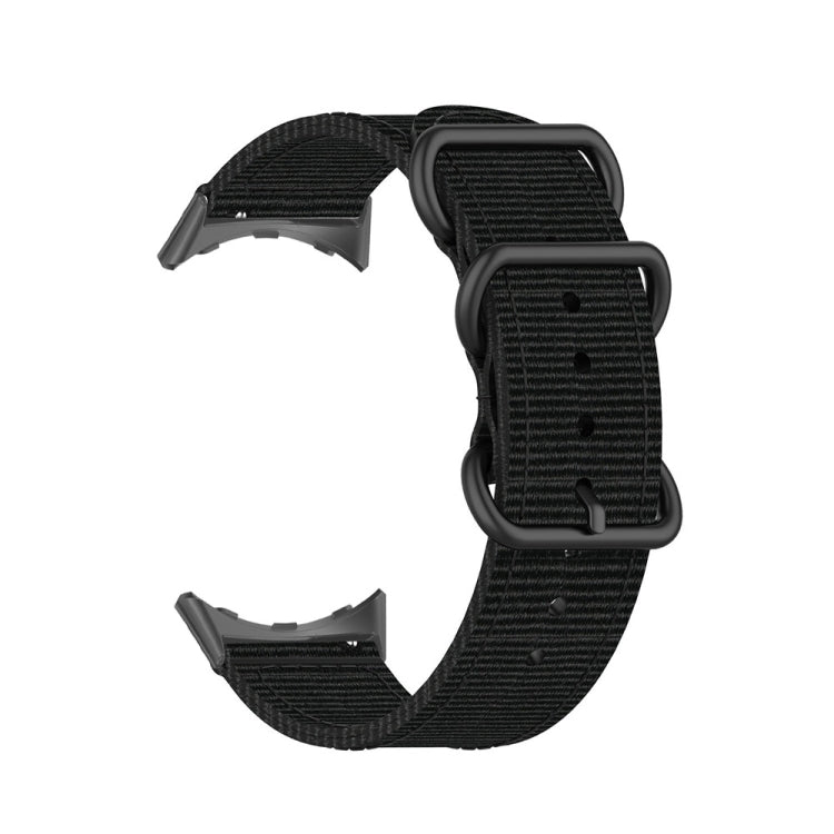 Cinturino per orologio in nylon con fibbia nera a tre anelli, For Google Pixel Watch 4 / 3 / 2 / 1 41mm