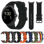 Cinturino per orologio in nylon con fibbia nera a tre anelli, For Google Pixel Watch 4 / 3 / 2 / 1 41mm
