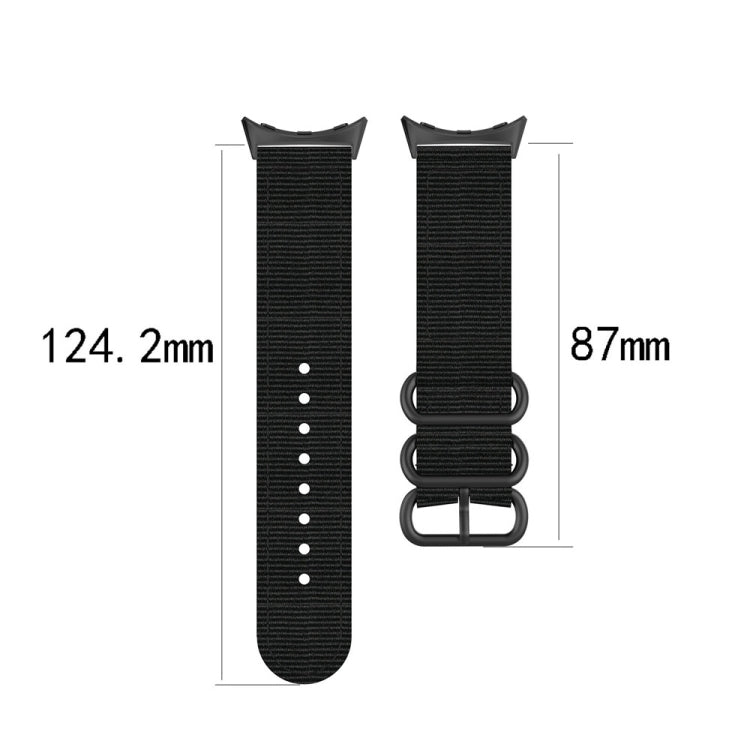 Cinturino per orologio in nylon con fibbia nera a tre anelli, For Google Pixel Watch 4 / 3 / 2 / 1 41mm
