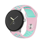 Cinturino in silicone con fibbia rovesciata bicolore, For Google Pixel Watch 4 / 3 / 2 / 1 41mm