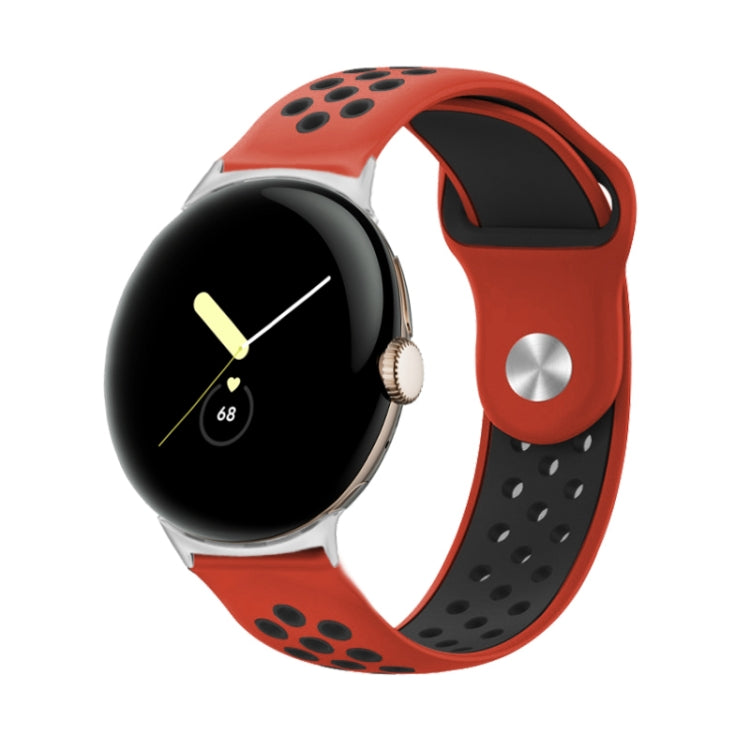 Cinturino in silicone con fibbia rovesciata bicolore, For Google Pixel Watch 4 / 3 / 2 / 1 41mm