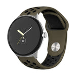 Cinturino in silicone con fibbia rovesciata bicolore, For Google Pixel Watch 4 / 3 / 2 / 1 41mm
