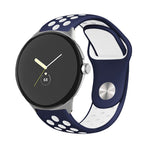 Cinturino in silicone con fibbia rovesciata bicolore, For Google Pixel Watch 4 / 3 / 2 / 1 41mm