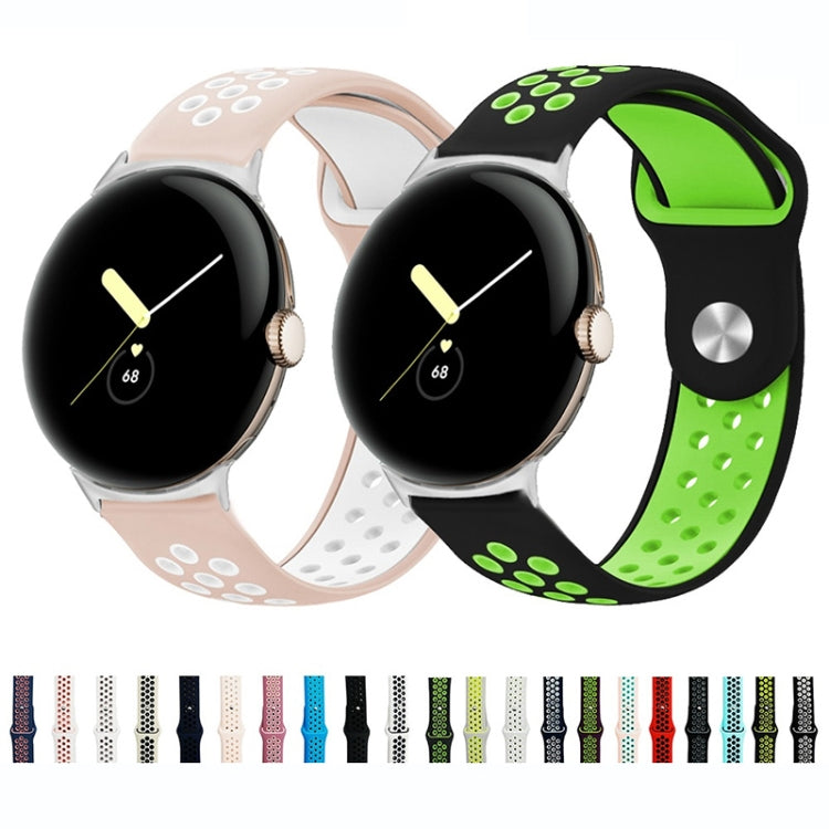 Cinturino in silicone con fibbia rovesciata bicolore, For Google Pixel Watch 4 / 3 / 2 / 1 41mm