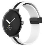 Cinturino in silicone con fibbia pieghevole bicolore, For Google Pixel Watch 4 / 3 / 2 / 1 41mm