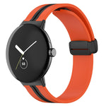 Cinturino in silicone con fibbia pieghevole bicolore, For Google Pixel Watch 4 / 3 / 2 / 1 41mm