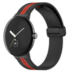 Cinturino in silicone con fibbia pieghevole bicolore, For Google Pixel Watch 4 / 3 / 2 / 1 41mm