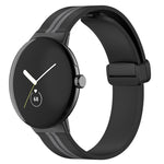 Cinturino in silicone con fibbia pieghevole bicolore, For Google Pixel Watch 4 / 3 / 2 / 1 41mm