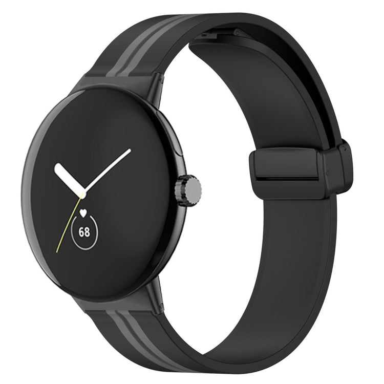 Cinturino in silicone con fibbia pieghevole bicolore, For Google Pixel Watch 4 / 3 / 2 / 1 41mm